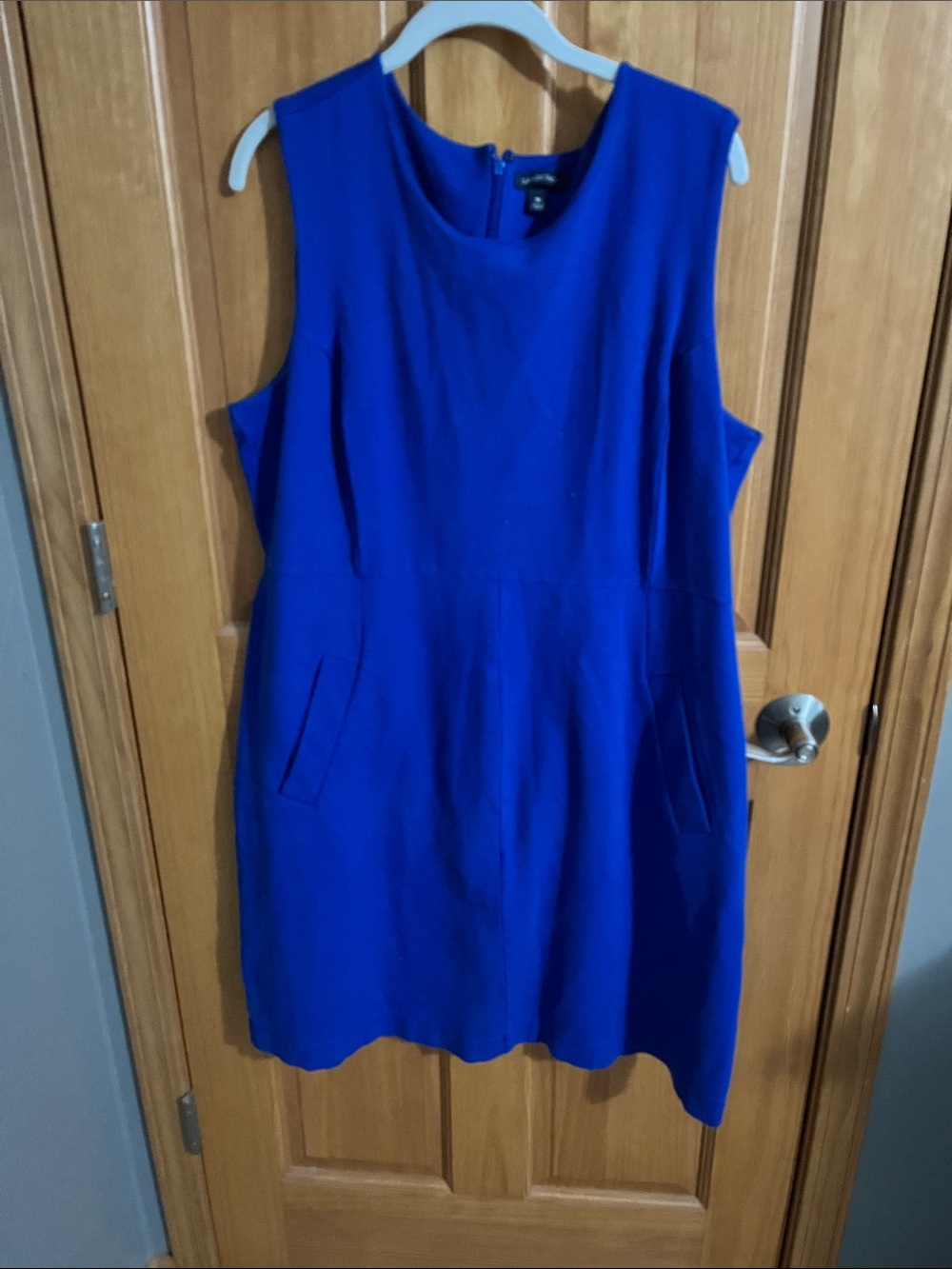 Lands' End Royal Blue Ponte Sleeveless Sheath Dress size 18